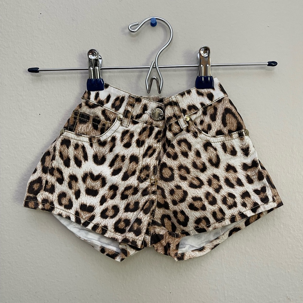 Roberto Cavalli Girls Leopard Print Shorts size 6 kids